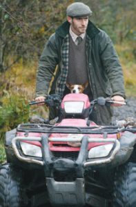 Gamekeeper Baptiste and dog Guya